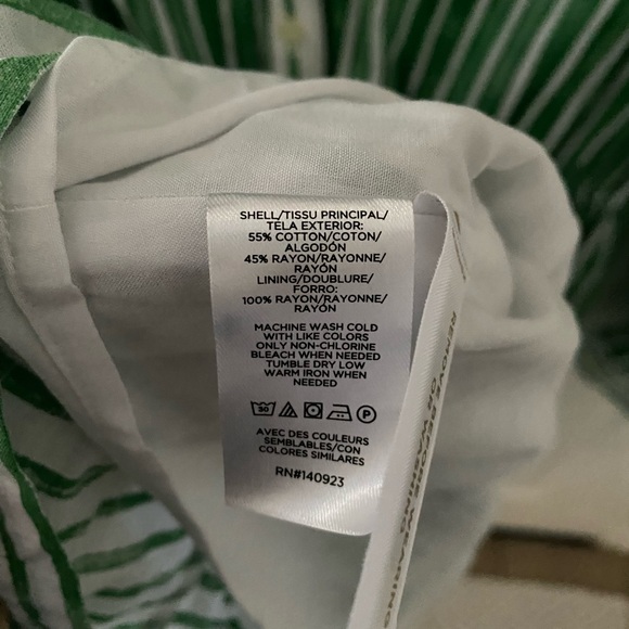 Loft Striped Tab Sleeve Button Flounce Dress - Picture 5 of 7